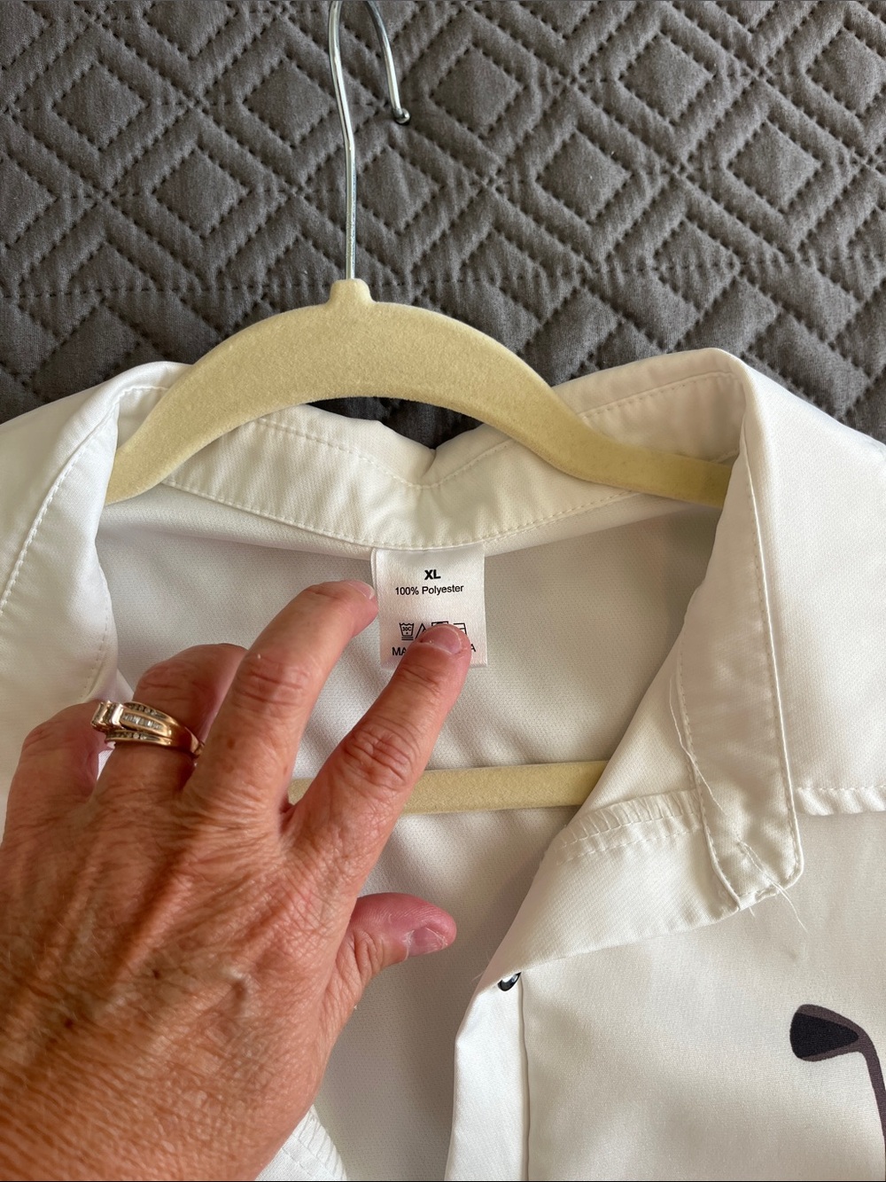 White Sleeveless Golf Graphic Collared Top - Picture 3 of 3